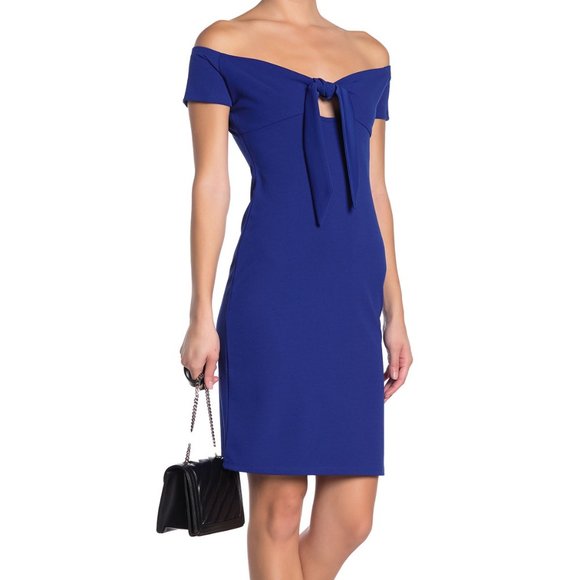 Bebe Dresses New Bebe Royal Blue Tie Front Off Shoulder Dress Poshmark Bebe Dresses New Bebe Royal Blue Tie Front Off Shoulder Dress Poshmark